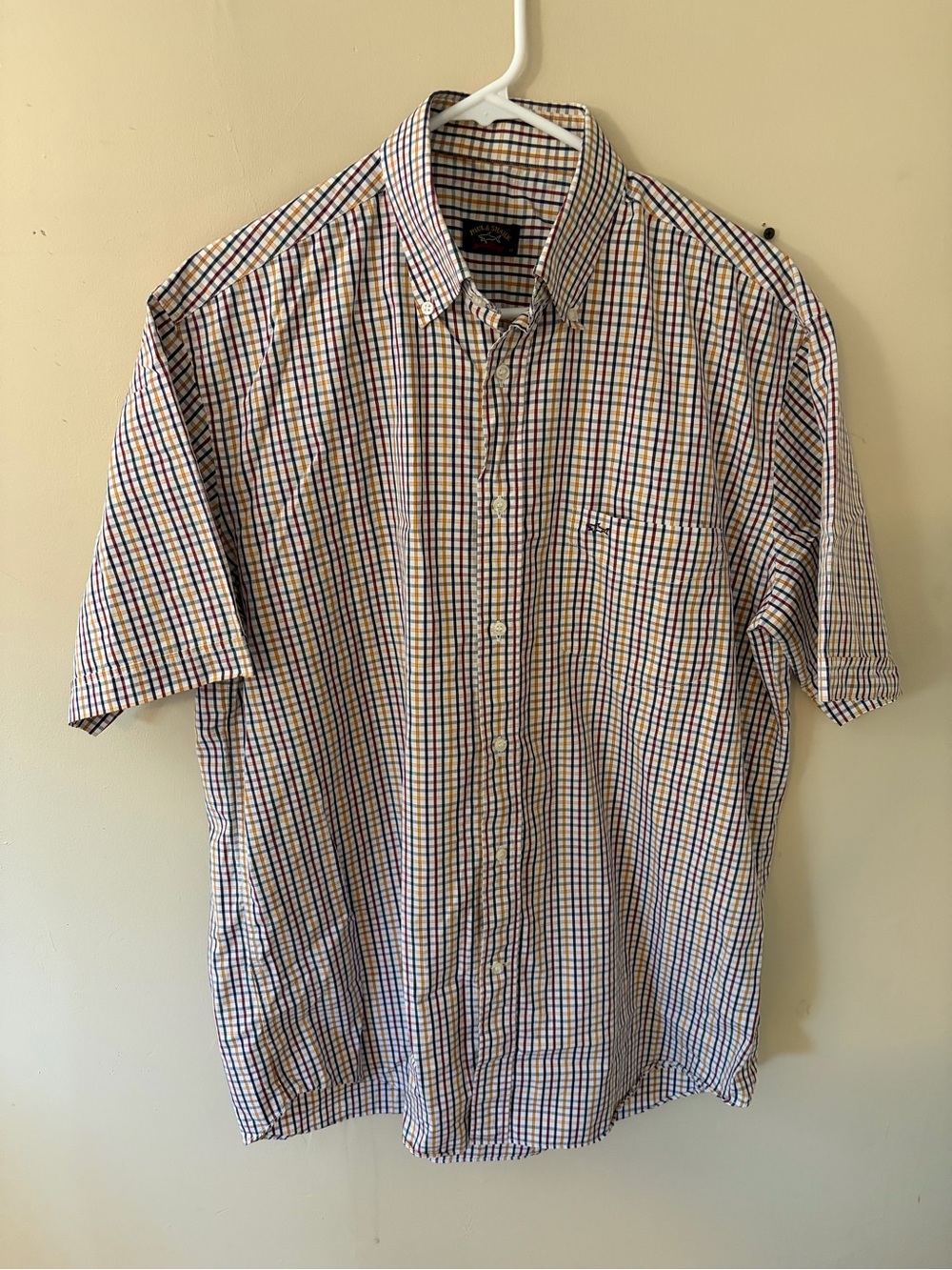 Paul & Shark Short-Sleeve Button-Down Checkered Shirt - White, Blue, Red
